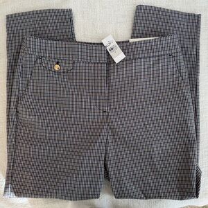LOFT Blue and Brown Checkered Pants